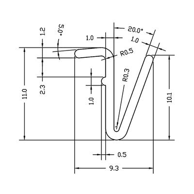 61-130-0 MODULAR SOLUTIONS SEALING PROFILE<BR>30 SERIES RETAINING INSERT, RIGID PANEL GASKET, 8'